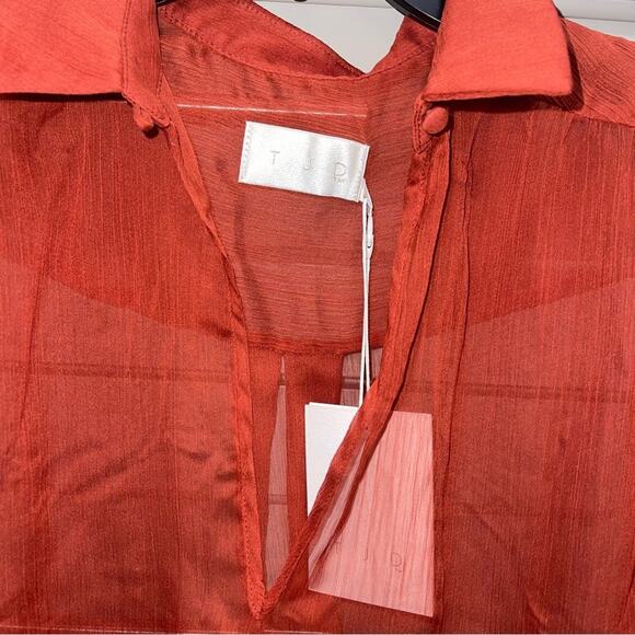 TJD The Jetset Diaries Ara Rust Burnt Orange Blouse Small - Picture 7 of 12